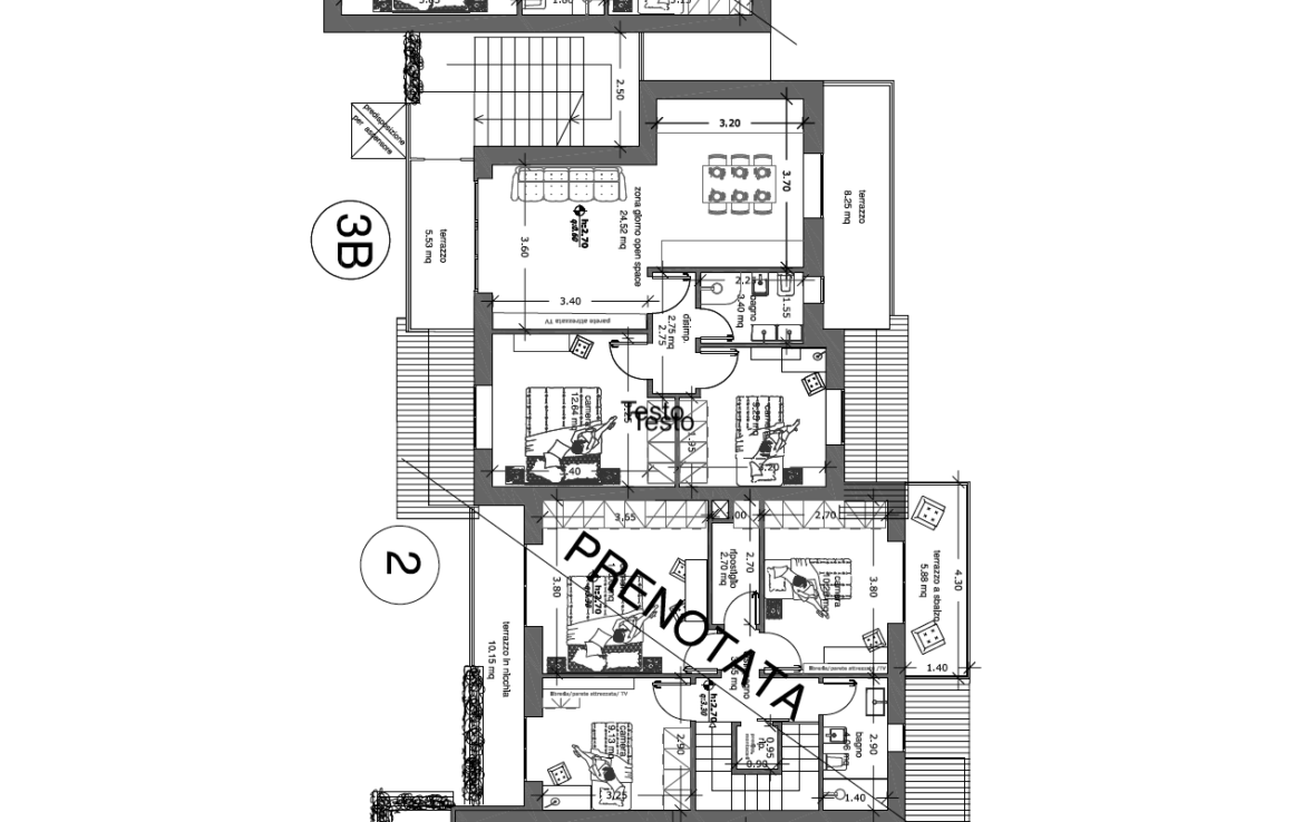 piano primo 3b 1170x738 - Arezzo , Zona Orti Redi - Ultimi Appartamenti di nuova costruzione